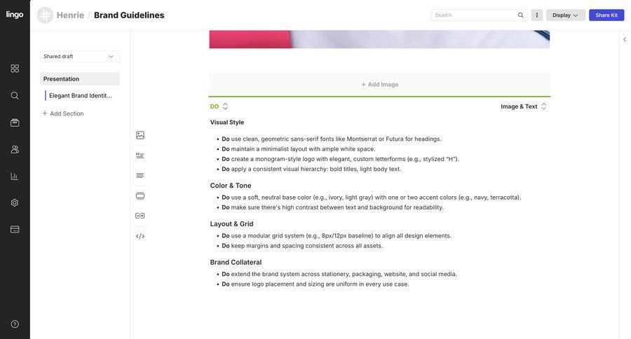 Lingo
			 sidebar navigation grid design typography documentation search bar ui page example