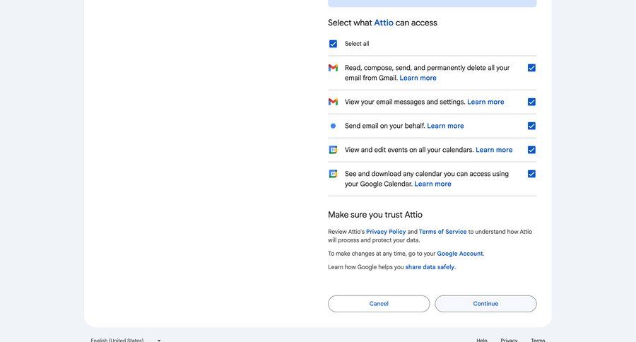 Attio
				signin ui page example