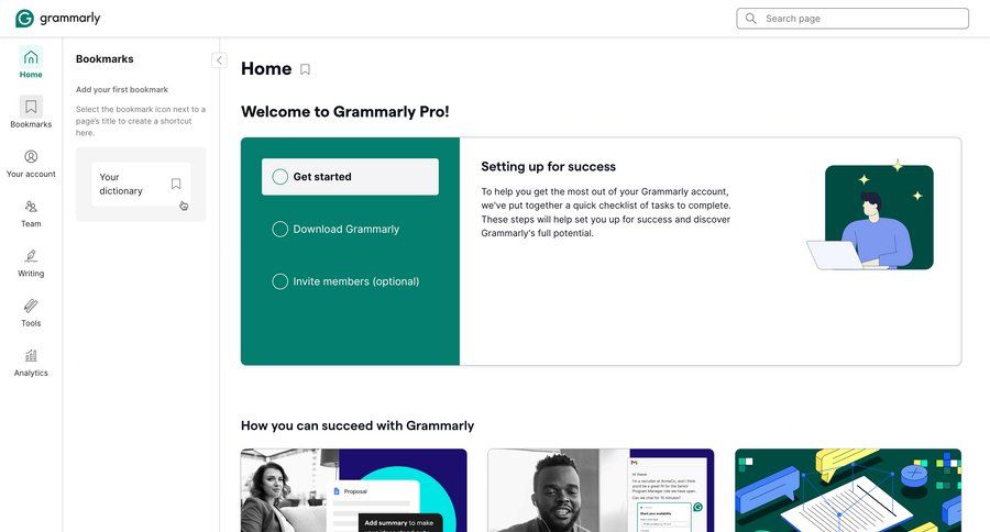 Grammarly screen example