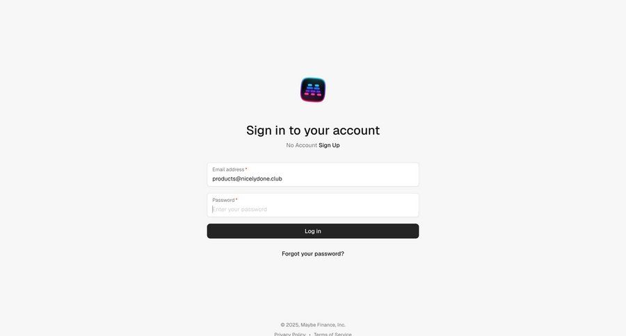 Maybe Finance
				signin page example