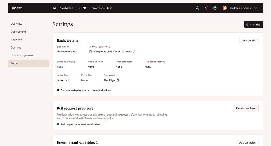 Kinsta screen example