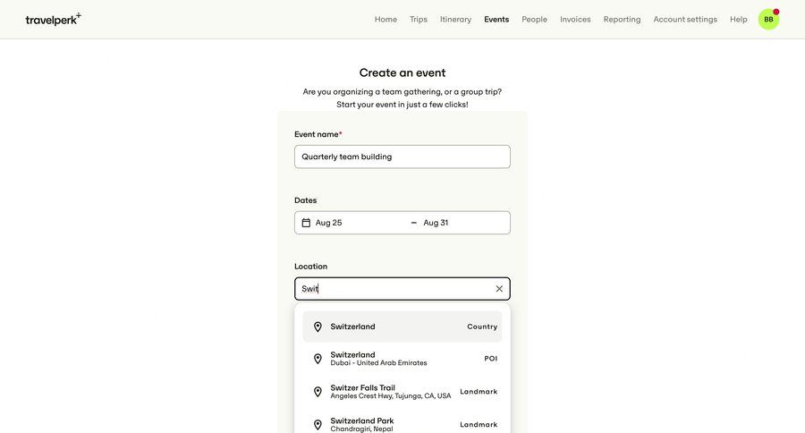 Travelperk screen example