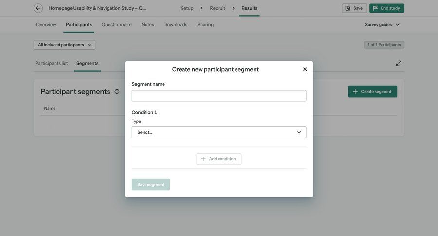 Optimal screen example