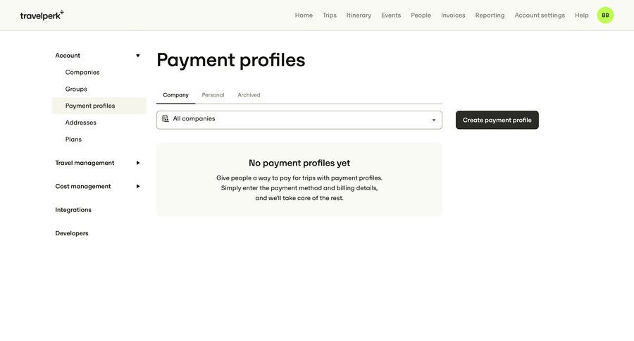 Travelperk screen example