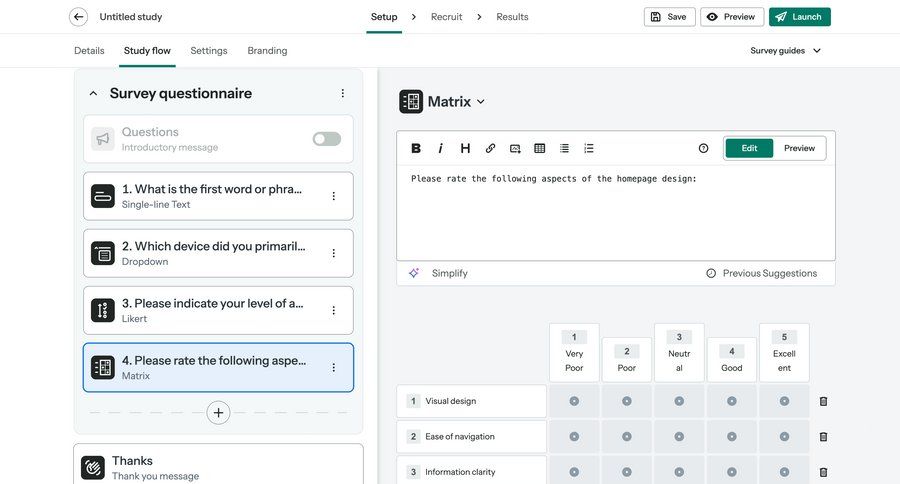Optimal screen example