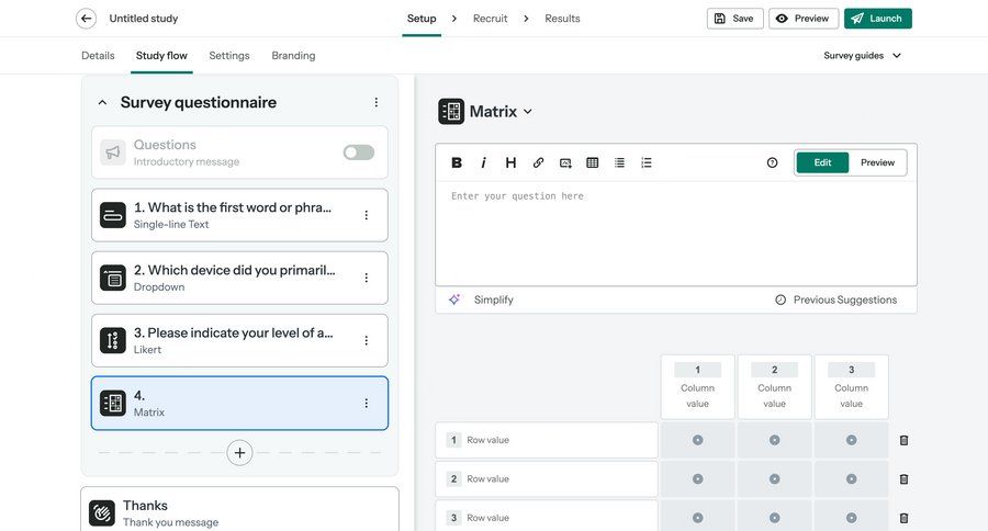 Optimal screen example