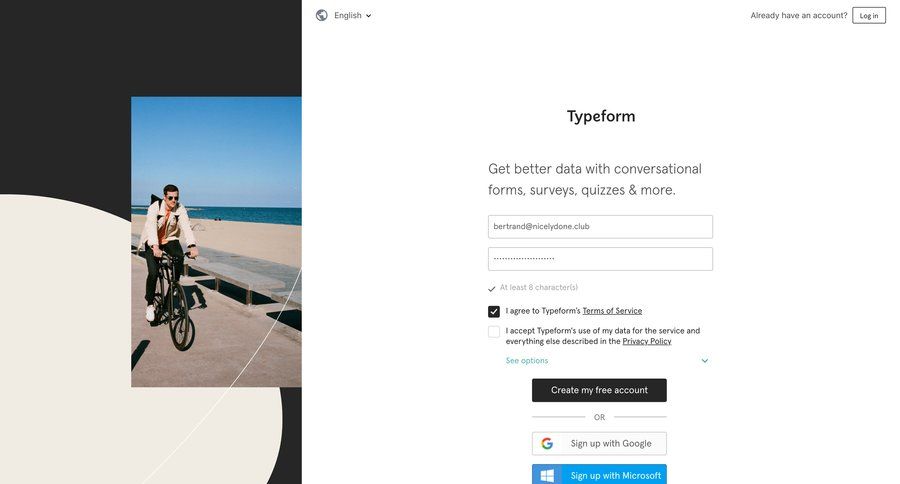 Typeform
			     ux ui design