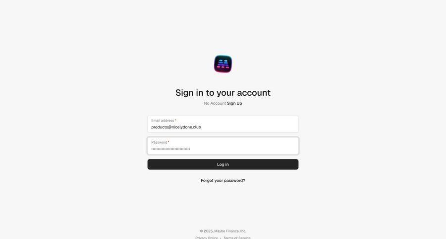Maybe Finance
				signin page example