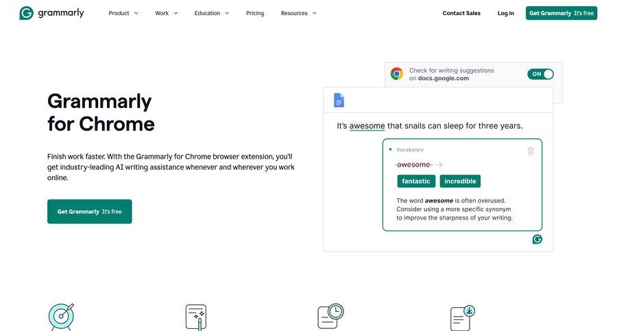 Grammarly
				application download ui page example