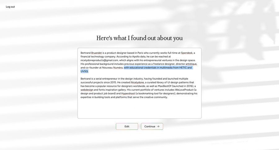 Cofounder
				profile page example