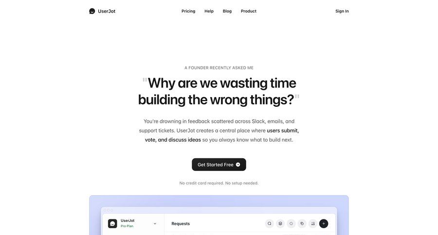 UserJot screen example