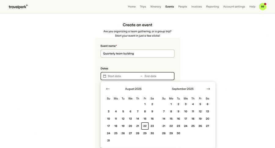 Travelperk screen example