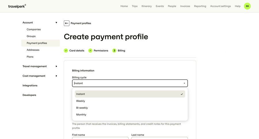 Travelperk screen example