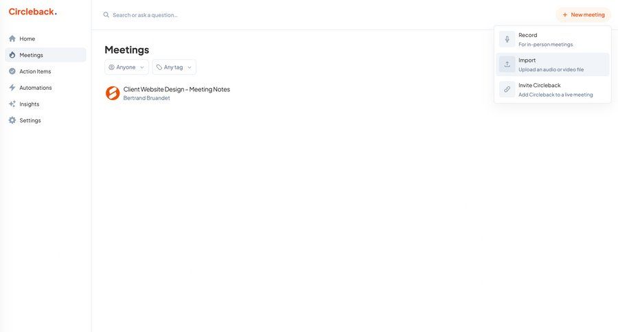 Circleback
			menu collaboration sidebar navigation ux ui design