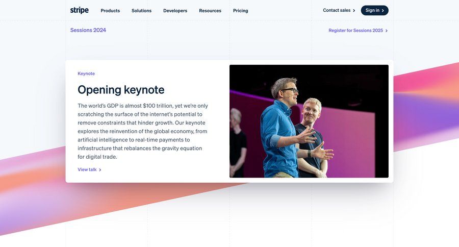 Stripe
				events ui page example