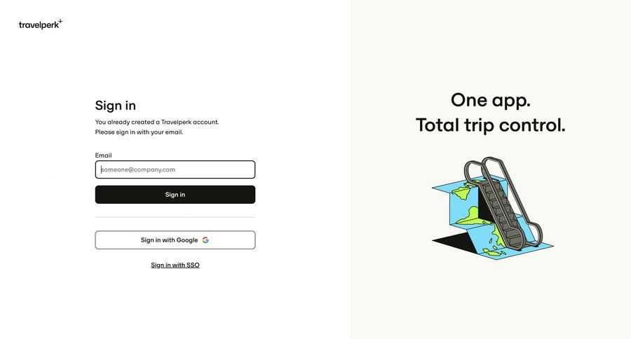 Travelperk
				signin page example
