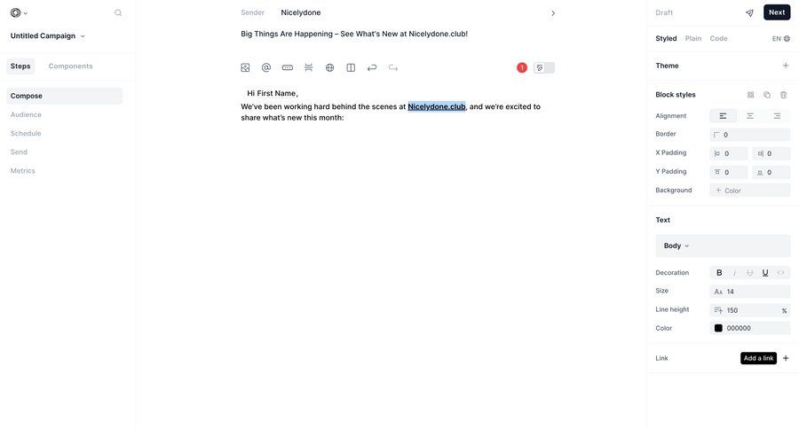 Loops screen example