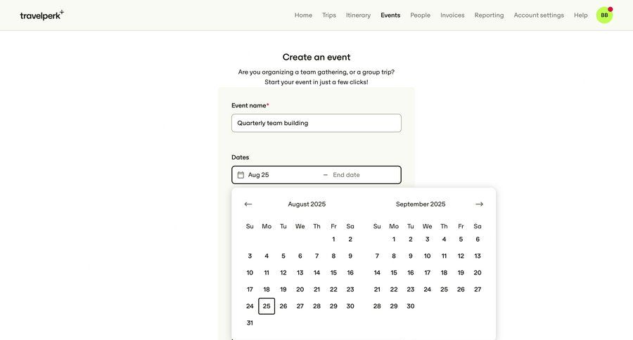 Travelperk screen example