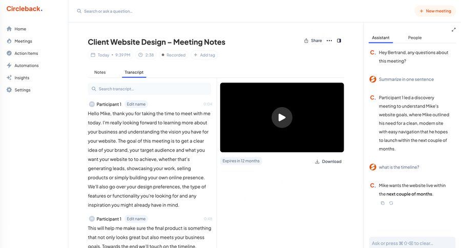 Circleback
			    ux ui design