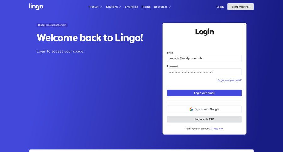 Lingo screen example