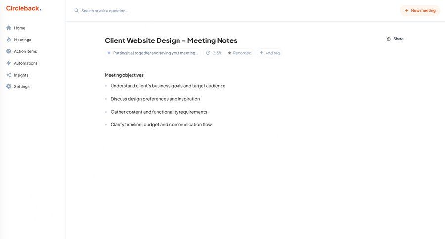 Circleback
			     ux ui design