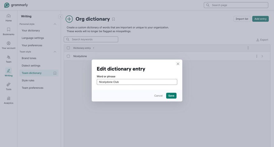 Grammarly
				modal & popover ui page example