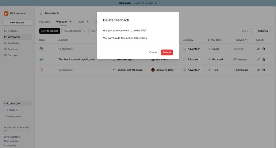 Reflag
			 delete confirmation cancel deletion table ui page example