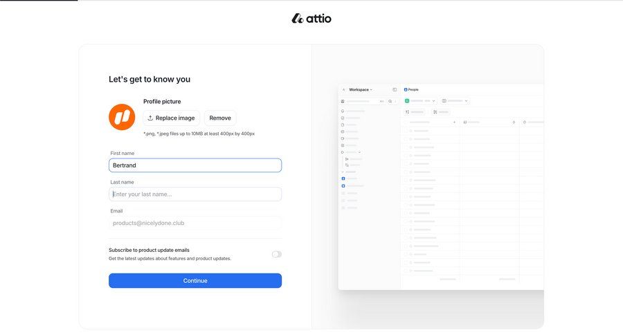 Attio
				profile page example