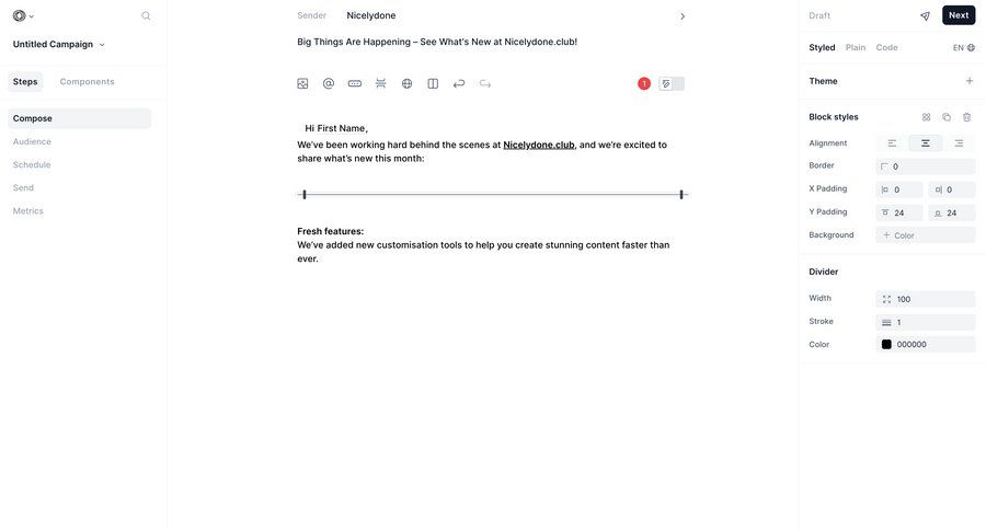 Loops screen example