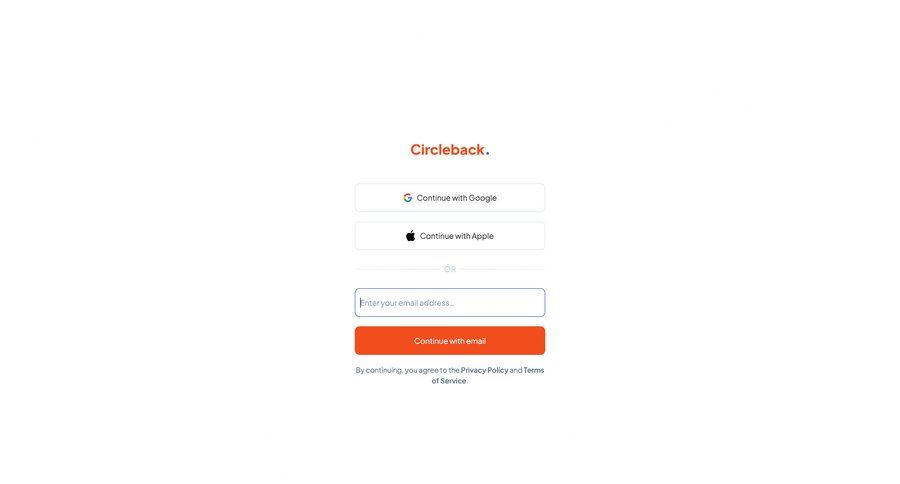Circleback
				signin page example