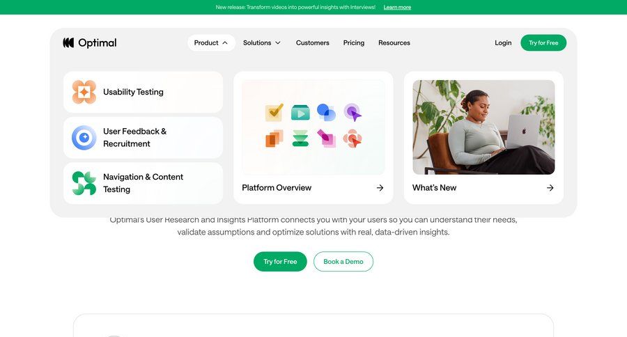 Optimal
				dropdown & other states page example