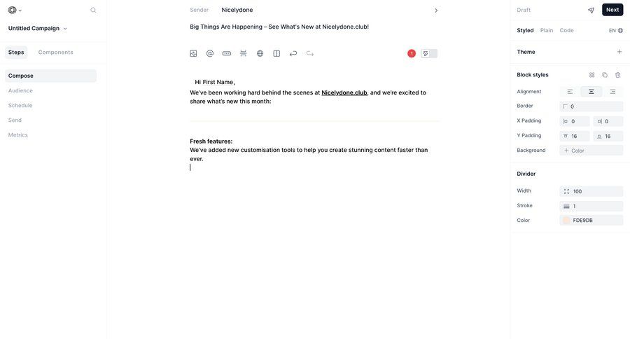 Loops screen example