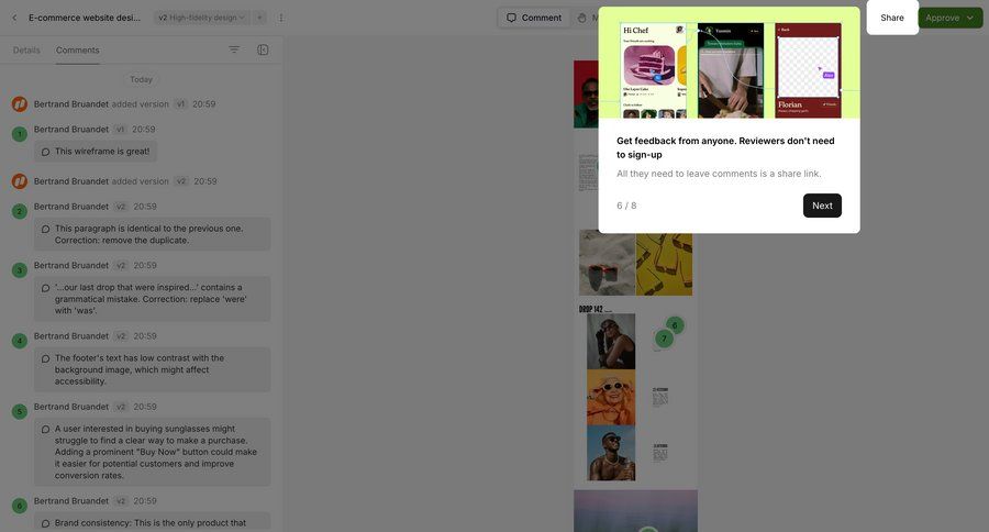 Workflow
			share modal & popover information state product tour collaboration onboarding ui page example
