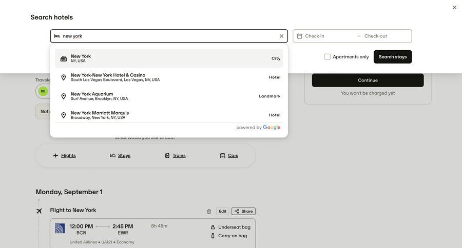 Travelperk screen example