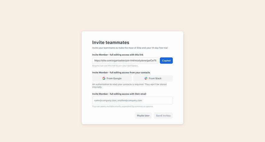 Slite
			  ux ui design