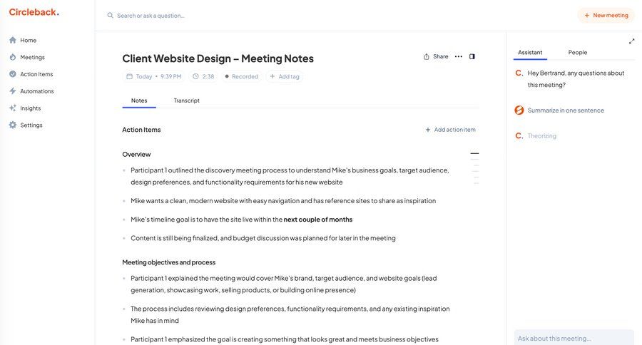 Circleback
			    ux ui design