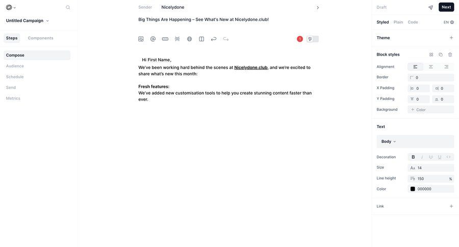 Loops screen example