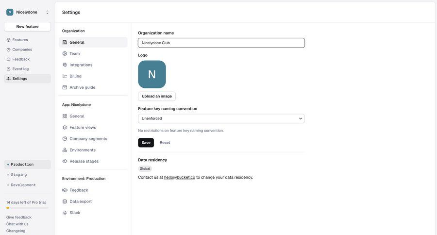 Reflag
			 configuration settings sidebar navigation form organization management ui page example