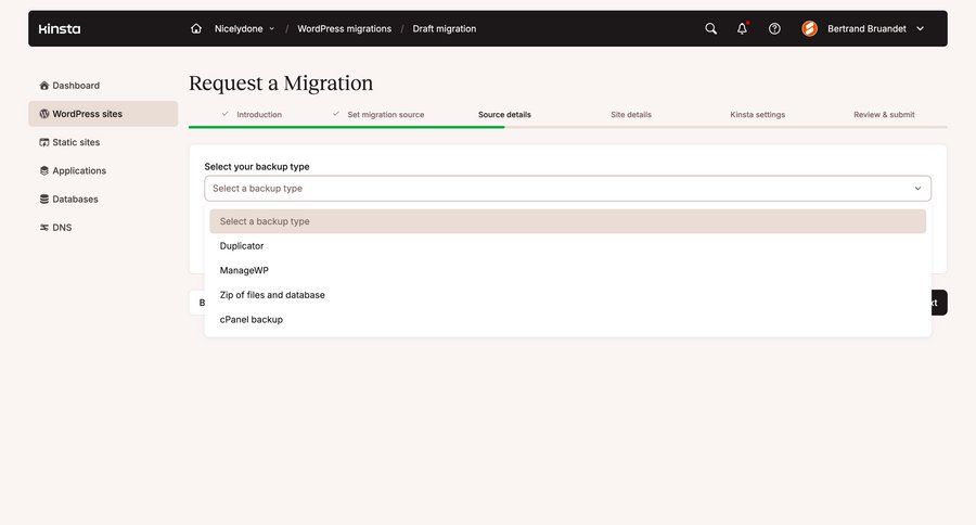 Kinsta screen example