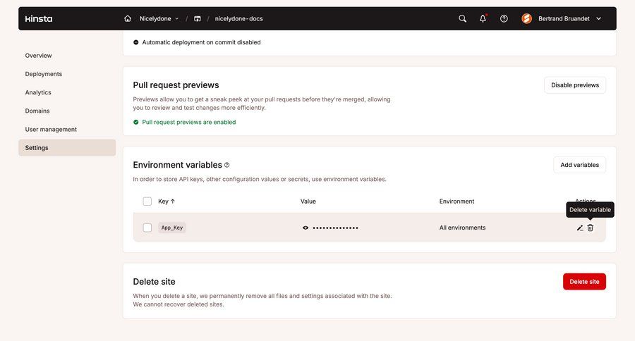 Kinsta screen example