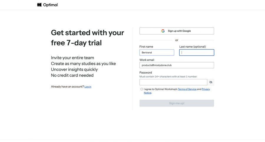 Optimal screen example