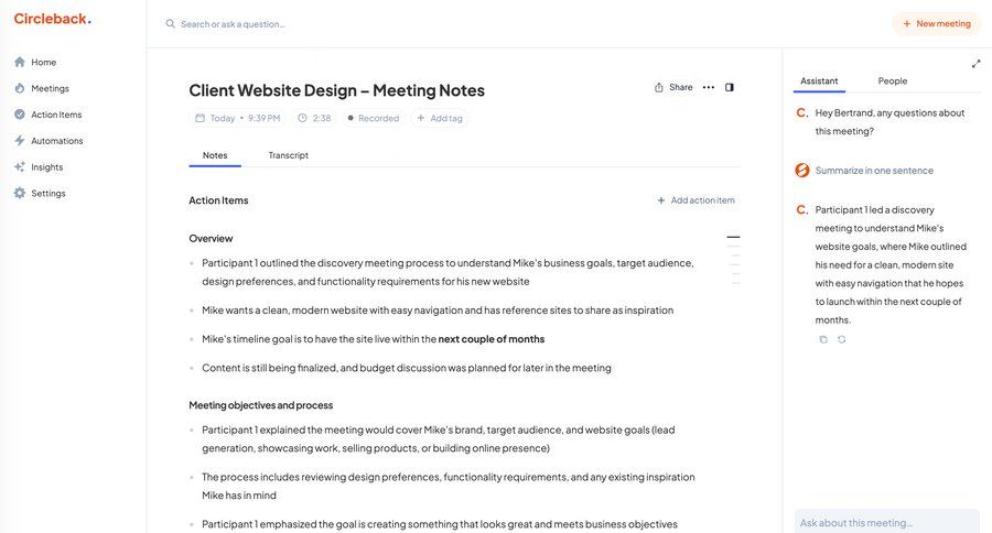 Circleback
			   ux ui design