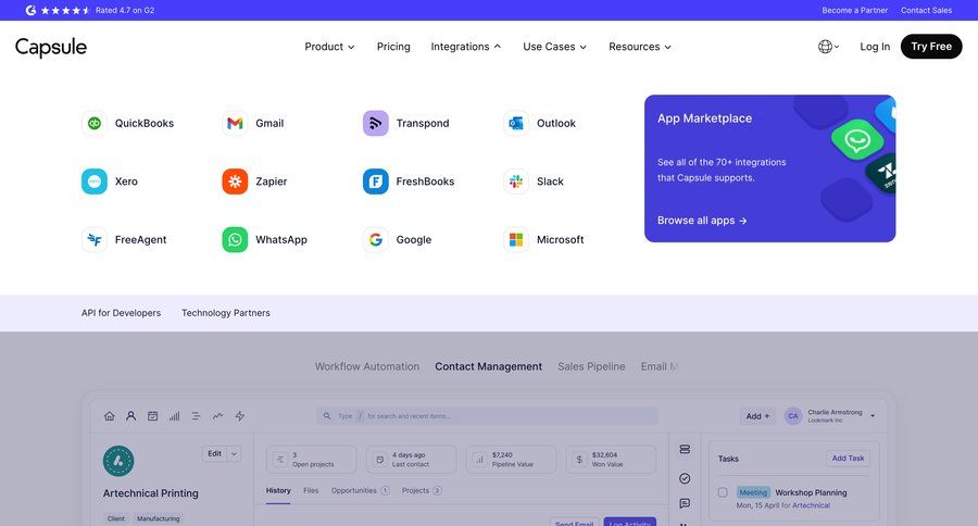 Capsule
				dropdown & other states page example