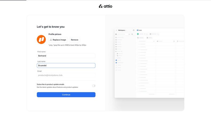 Attio
				profile page example