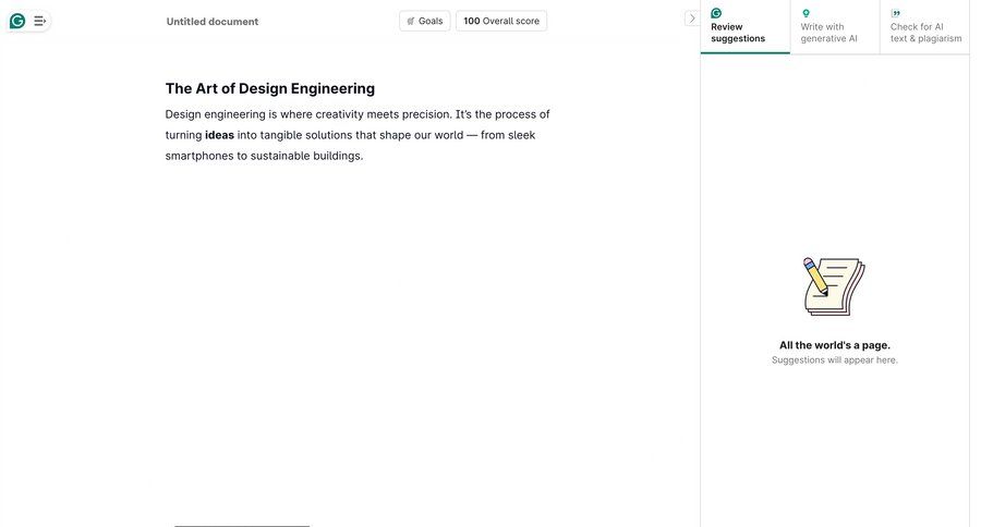 Grammarly screen example