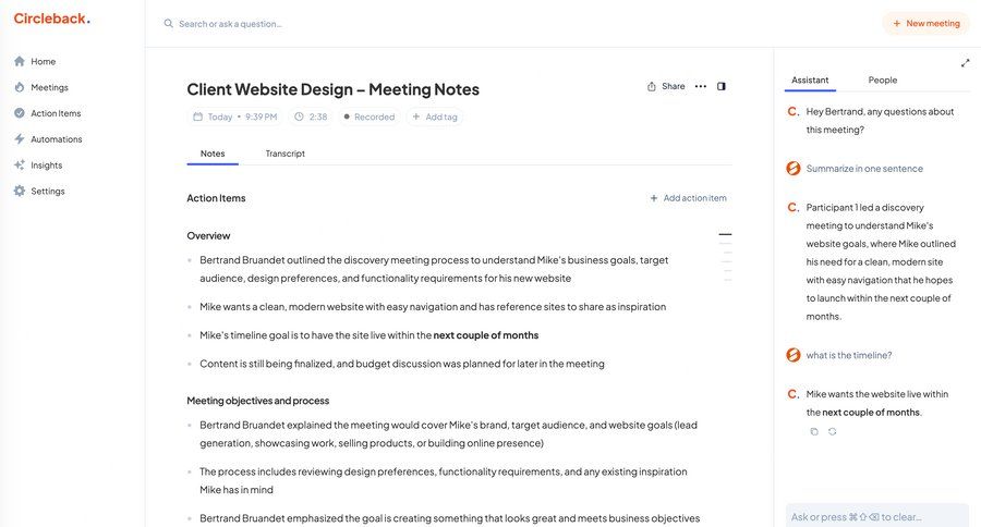 Circleback
			      ux ui design