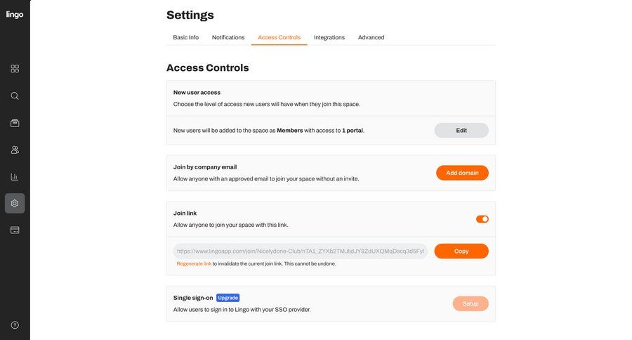 Lingo
			settings account settings security settings configuration settings user management access control security ui page example