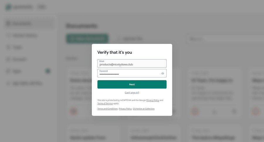 Grammarly screen example