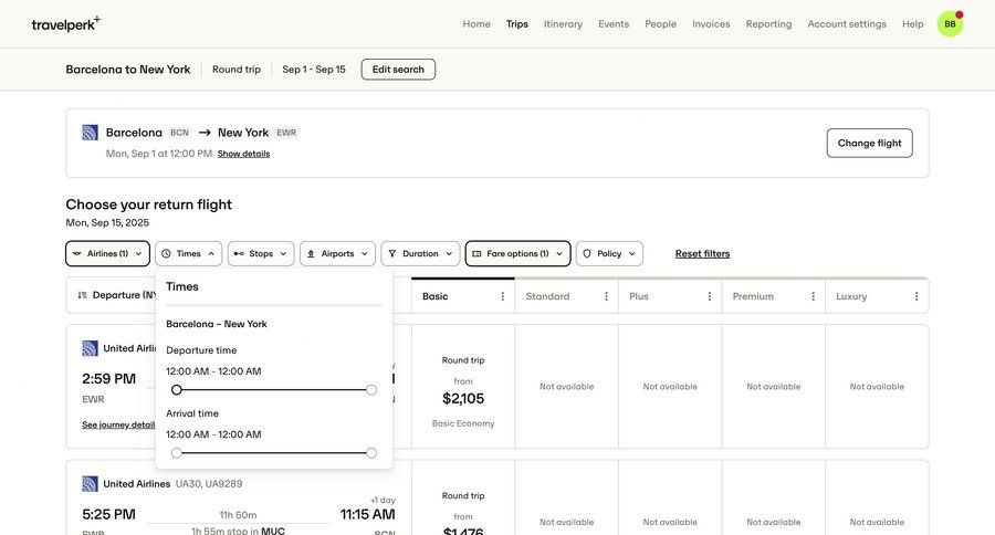 Travelperk screen example