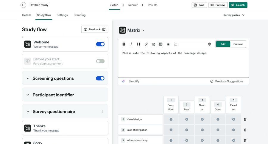 Optimal screen example